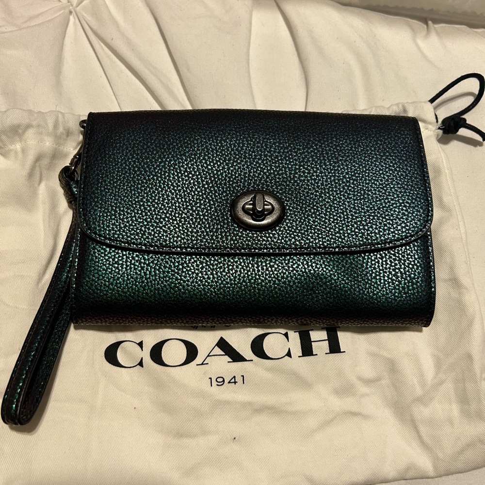 Coach iridescent clutch